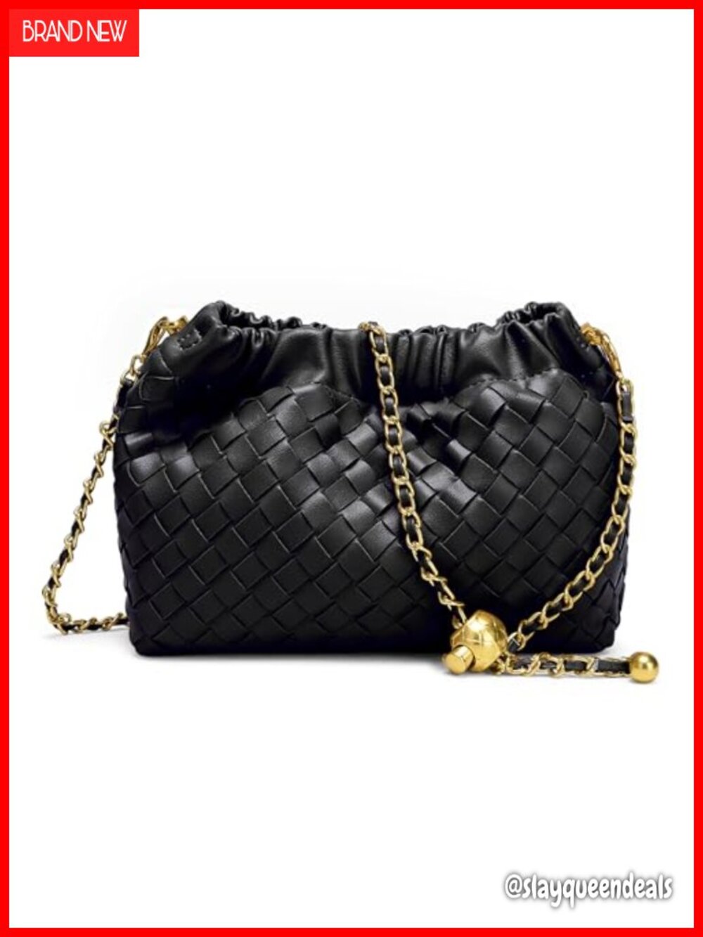 Woven Leather Hobo Crossbody Bag Ruched Dumpling Clutch Evening Purse